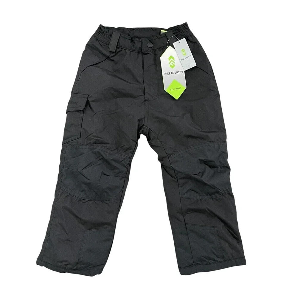 Black Free Country Kids Children's Ski Pants Unisex Sz 4 New w/Tags